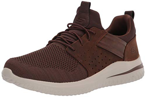 Skechers Men's Delson 3.0 Sneaker, Brown, 6 UK