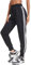 COOrun Jogginghose Damen Sporthose Sommerhose Frauen Jogger Trainingshose Streifen Sweatpants mit Taschen und 2 Streifen schwarz M