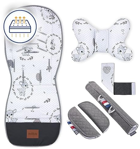 Atmungsaktive Sitzauflage Kinderwagen, Sitzauflage Buggy Sommer - Kinderwagen Zubehör - Universal - Kinderwagen Einlage mit Anti-Schock-Kissen, buggy einlage sommer – Bambi Baby