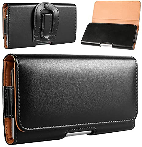 Funda para teléfono celular compatible con iPhone 12 Pro Max Galaxy S21 Ultra S21+ Note 20 A02s A12 A21s A32 A42 A71 A72 Moto G Power LG K51 con clip para cinturón (XL)