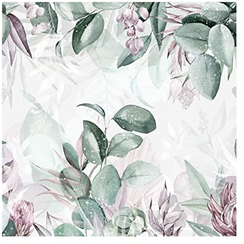 Fototapete - Botanik in Pastell Grün & Rosa, Vlies Smart, Größe HxB: 192x192 cm