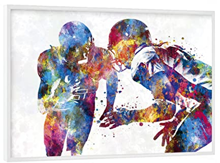 artboxONE Poster mit weißem Rahmen 18x13 cm Abstrakt Multicolor American Football-e - Bild Sport