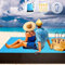 LEMESO 250x210cm Stranddecke Picknickdecke Strandmatte Wasserdicht Sandfrei Campingdecke mit 4 Befestigungsecken Picknickmatte Outdoor Decke für den Strand, Wandern Campen Ausflüge (Blau)