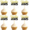 30 Stück Glitzer Happy New Year Cupcake Topper 2023 Gold Schwarz Cupcake Topper Cheers to 2023 Cake Picks for Silvester Party Dekoration (Hallo)