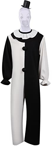 Noiclub Terrifier Kostüm Gruselig Halloween Horror Clown Cosplay Costume Overall Maske Outfits Karneval Anzug Set S