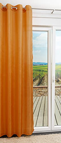 LYSEL - Ösenschal Crush #1W in den Maßen (B x H): 130cm x 245cm in Curry/gelb