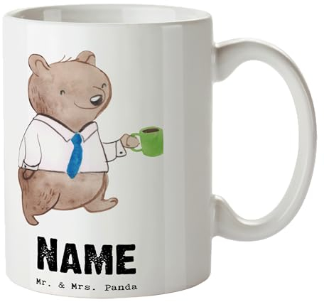 Mr. & Mrs. Panda tasse personalisierbar Beamter Herz - Personalisierte Geschenke, Öffentlicher Dienst, personalisierbare, Studium, personalisierter kaffeebecher, Geschenk, becher, personalisiert