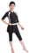 Mädchen Bescheidene Muslimische Bademode Burkini UPF 50+ Einteiler Badeanzug Rock Badekappe 3tlg Islamischer Hijab Kinder Modest Islamische Schwimmanzug UV Schutz Anzug Surfanzug Schwarz 9-10 Jahre
