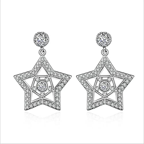 Ohrringe Ohrstecker Damen Herren schmuck Hollow Stars Ohrring Mode Silber Ohrringe für Frauen Feines Ohr Schmuck Hochzeit Geburtstag Geschenke für Frauen