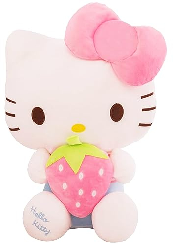 FISAPBXC Hellokitty Plüschpuppen, Hellokitty Plüsch Spielzeug Cartoon Charaktere Puppe Super weiches Kuscheltier Kissen Geschenk für Jungen und Mädchen Geburtstag, Weihnachten, Halloween(30cm, Rosa)