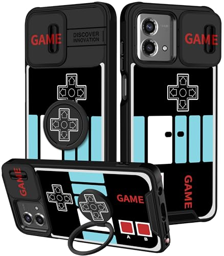 Funermei (2in1 für Moto G Stylus 5G 2023 Hülle für Frauen Gameboy Niedliche Konsole Handyhülle Mädchen Männer Cartoon Mode Cooles Lustiges Design mit Kamera-Abdeckung und Ringständer Funda für Moto G