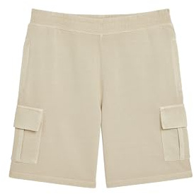 Superdry Herren Kontrast Stitch Cargo Short Boardshorts, Beige (Washed Pelican Beige), L