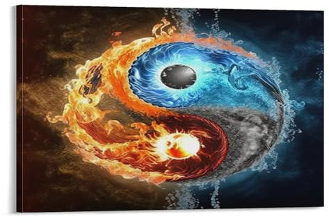KeAan Yin Yang Tai Chi Leinwand Bilder,Wand Druck Gemälde Drucke Wandbilder,Modern Wall Art Poster Wohnzimmer Deko 24x36inch(60x90cm)