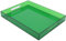 Großes Acryl-Tablett mit Griffen, 43,2 x 33 cm, dekorative Servierplatte für Lebensmittel, Tee, Abendessen, Snacks, Essen, Bar, Party, Smaragdgrün