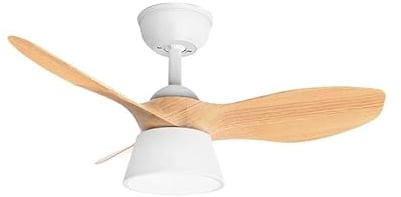 Eden pulse Deckenventilator, Weiß, Buche, 36 W, 3 Flügel, 3 Lichttemperaturen, 35/47,5 x 82 x 82 cm, Fernbedienung, Timer
