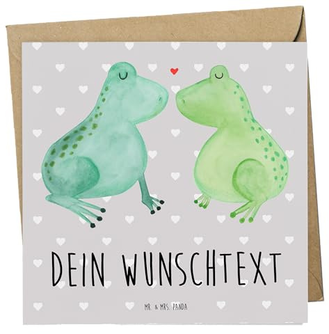 Mr. & Mrs. Panda Personalisierte Karten Frosch Liebe - Geschenke, Grußkarte, Frösche, Karte, Grußkarten Personalisiert, Paar, Freundin, Postkarte