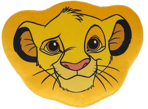 Disney - Coussin 3D ROI Lion Simba Disney Enfant - Décoration Chambre - Accessoire Lit - Peluche Confortable