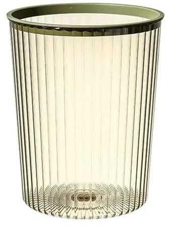 HERCHR Poubelle, Poubelle De Grande Capacité avec Anneaux De Pression, Poubelle Verte De Salle De Bain, Poubelles Rondes pour Salon, Cuisine, Toilettes, Bureau(L)