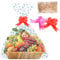 20*30CM Cellophane Gift Basket Kit, with 1x Hamper Basket, 2 x Bows, 55x70cm Cellophane Bags x2 and 1 x Shredded Paper,Blue Clear Hamper Wrap Bag,for Gift Packaging Arts Crafts Fruit Christmas Making
