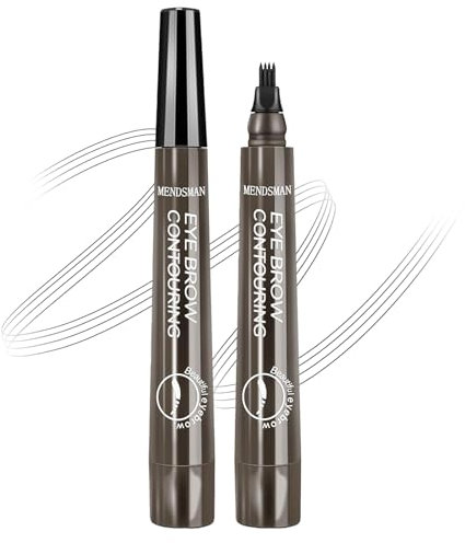 Eyebrow Pen Liquid Eyebrow Pencil - Professional Microblade Eyebrow Pen - Magical Precise Waterproof Brow Pen 4 Tipped Precise Brow Pencil Waterproof with a Micro-Fork Tip Applicator (Grey Brown-04)