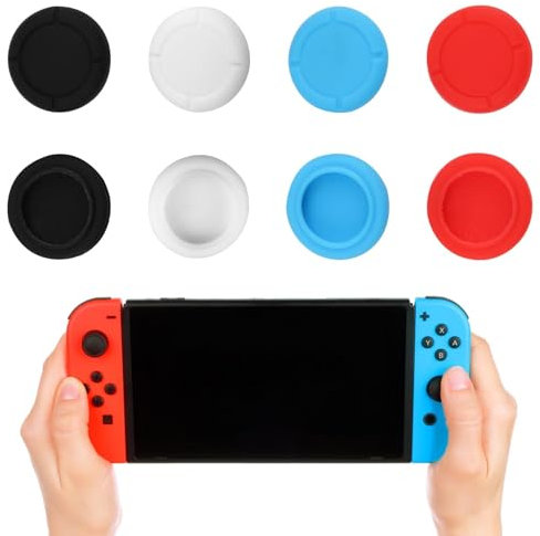 8 Pcs Replacement Joystick Covers for Nintendo Switch OLED Switch Switch Lite Silicone Analog Thumbstick Covers Comfortable Durable Easy Installation Ideal for Gaming Enhancement