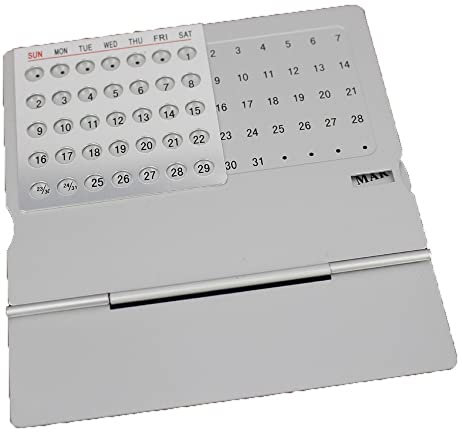 6 Min Tagebuch Ewiger Jahres-Bürokalender Ewiger 100-Büro- Schreibwaren Lederkalender Terminplaner (Silver, One Size)