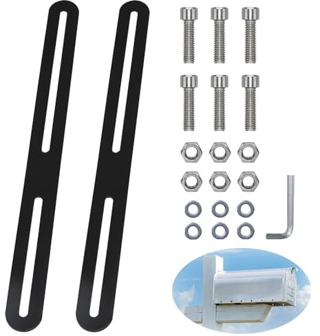 LANZLC Set di fissaggio per cassetta delle lettere, 275 x 24 mm, fissaggio con 6 viti, set di fissaggio per cassetta delle lettere, montaggio a recinzione, per il fissaggio della cassetta delle