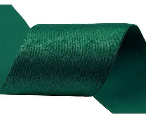 Glanz-Satin Gummiband 2m x 5cm Gummilitze 50mm f. Gürtel Kleider Blusen, Farbe:dunkelgrün