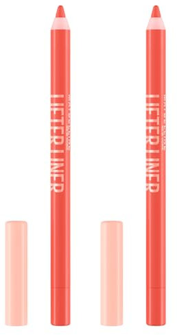 Maybelline New York Lifter Liner Lippenstift, feuchtigkeitsspendend, intensive Farbe, satiniertes Finish mit Hyaluronsäure und Jojobaöl, Farbe 04 Out Of Line – 2 Stifte