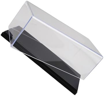 Perfeclan Transparenter Vitrine-Schutz aus Acryl für Modellautos im Maßstab 1:43, Sammlervitrine, dekorativ, Thekenbox für Sammelfiguren, Schwarz 15x7.6x6.3cm