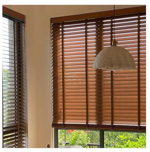 HDYZJQ Made To Measure Blinds for Patio Doors, Inside Outside Windows Wooden Shutters/Wide Slat Venetian Blinds, Blackout Horizontal Blinds 50 60 70 90 110 130 150 180 210 220 Cm(180cm x 210cm)