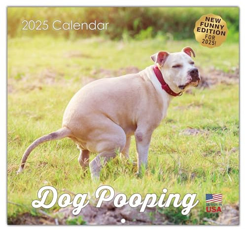 HiFulerr Hunde-Koten-Kalender 2026, 30,5 x 30,5 cm, lustiger Hunde-Kalender 2026, Weihnachtsgeschenke, Gag-Geschenke für Freunde, Familie, Bruder, Schwester, Wichtelgeschenke, nützliche weiße