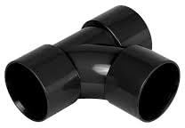 40mm Solvent Weld Waste Pipe Plumbing Fitting Swept Tee Bend-Black (Pack of 5)
