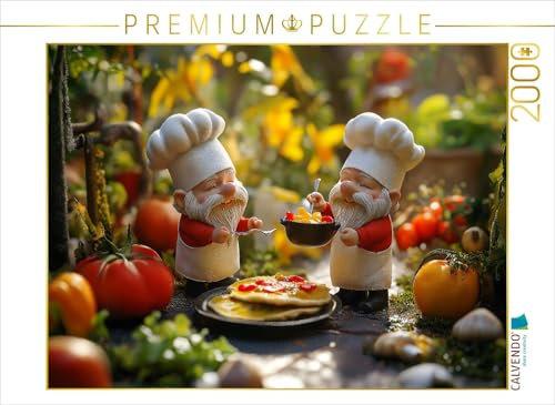 CALVENDO Puzzle Die Koch Gartenzwerge in der Küche | 2000 Teile Lege-Größe 90 x 67 cm Foto-Puzzle für glückliche Stunden