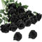 EnixwH 12 Rose Artificielle Fleurs, Bouquet Fleur Artificielle Naturelles et Réelles, 52 cm Longue Tige Réaliste Roses Artificielles, Fausse Fleur pour Home, Mariages, Décorations de Fête (Noir)