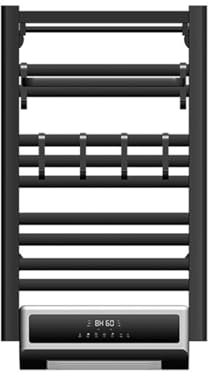 WRJAHCG Inteligente Radiador Electrico Bajo Consumo,Toallero Calentador Electrico Baño con Temporizador,Secatoallas Electrico Pared,Negro,Plug in
