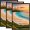 Hoikwo Lot de 3 Cadre 40x60 cm Noir, Cadre 60x40 cm en Aluminium, Pour, Poster, Photos, Puzzles, Suspension Horizontale ou Verticale