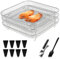 13 Stück airfryer zubehör, heißluftfritteuse zubehör, gitter für heißluftfritteuse, 20 cm quadratisches 304 Edelstahlset, dreistufige Regale, kompatibel mit COSORI 5.5L/6L, Ninja Max Pro 6.2L AF180EU