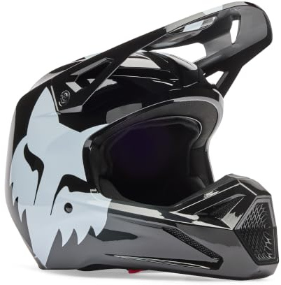 Fox Racing Unisex V1 Motocross Dirt Bike Helmet, Black, Large