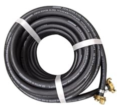 Semperit Pressluft- und Wasserschlauch ½ Zoll schwarz 10 m mit zwei Messingkupplungen - ideal für die Baustelle