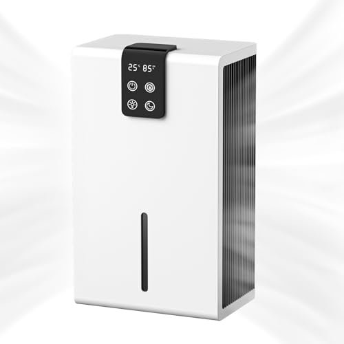 Deumidificatore Casa Muffa,Serbatoio dell'Acqua da 2,8L,Deumidificatore Casa per Bagno/Camera da Letto,Spegnimento Automatico,Purificatore d'aria con Monitoraggio dell'umidità,Togli Umidita Ambiente