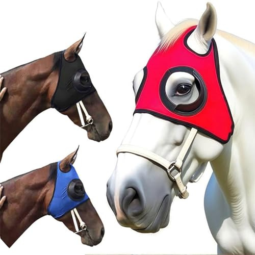 Cache-œil pour Mouche à Cheval – Polyester PU 23,62 x 13,78 Pouces | Bouclier en Anti-Sable | Cagoule Oeil de Cheval pour Une Protection UV Contre Les Insectes Stables dans Les pâturages