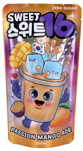 Sweet16 Passion Mango koreanisches Getränk Ade zuckerfrei 200ml