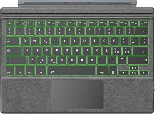 Tastiera Bluetooth retroilluminata QWERTY Italiana per Microsoft Surface Pro 3/4/5/6/7/7+, tastiera staccabile con 7 colori di retroilluminazione e modalità standby automatica