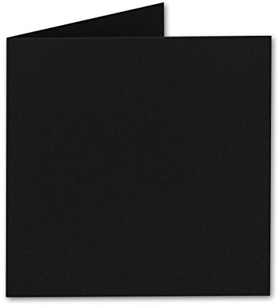 Quadratische Falt-Karten 15 x 15 cm - Schwarz - 100 Stück - formstabil - für Drucker geeignet - für Grußkarten, Einladungen & mehr