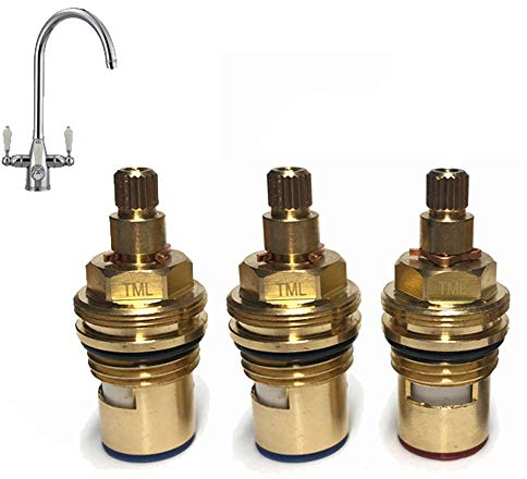 Franke Filterflow Corinthian 3-Wege-kompatible Keramik-Wasserhahn-Kartuschen, 3 Stück