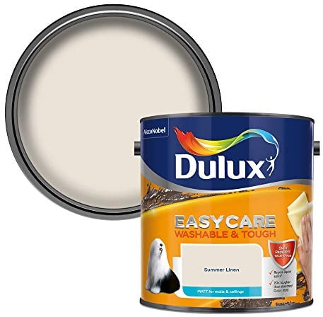 Dulux Easycare Washable & Tough Matt Emulsion Paint For Walls And Ceilings - Summer Linen 2.5 Litres