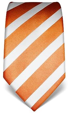 Vincenzo Boretti Herren Krawatte reine Seide gestreift edel Männer-Design zum Hemd mit Anzug für Business Hochzeit 8 cm schmal/breit orange