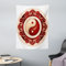 ABAKUHAUS Ying Yang Wandteppich, traditionelle Kultur aus Weiches Mikrofaser Stoff Waschbar ohne Verblassen Digitaldruck, 110 x 150 cm, Kastanienbraun Creme Weiß