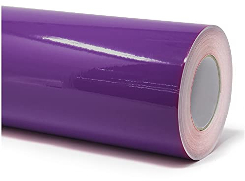 Finest Folia (6€/m² Plotterfolie Möbelfolie glänzend Glanz Klebefolie Küchenfolie selbstklebende PVC Folie 63cm Medienbreite (040 Violett, 10 Meter)